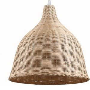 Farmhouse Hand-Woven Rattan Light Ceiling Hanging Pendant Lamp